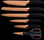 6tlg. K&uuml;chenmesserset TITANINUM ROS&Eacute; inkl. Schere