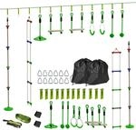 Ninja Warrior Hindernisparcours f&uuml;r Kinder 10 m Ninja Slackline Kit Gr&uuml;n