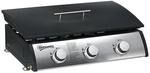 Outsunny Gasgrill, Tischgrill BBQ mit 3 Brennern, Tischgasgrill mit Schlauch, Deckel
