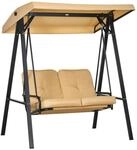 Outsunny Hollywoodschaukel 3-Sitzer Gartenschaukel mit verstellbarem Sonnendach