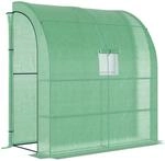 Foliengew&auml;chshaus mit 2 T&uuml;ren Stahl PE Gr&uuml;n 200 x 100 x 213 cm