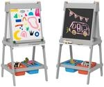 3-in-1 Kindertafel, doppelseitige Kinder Staffelei mit Kreidetafel, Whiteboard