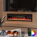 Elektrokamin, Panorama Schwarz LED, 900/1800W, dimmbar, App-Steuerung,...