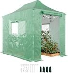 Pop Up Gew&auml;chshaus ca. 200x300x270 cm Faltbar Foliengew&auml;chshaus mit Satteldach