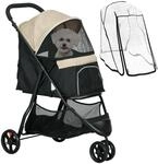 2 in 1 Hundewagen Hundebuggy mit Regenschutz klappbar Katzenbuggy