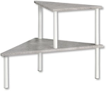K&uuml;chen-Eckregal mit 2 Ebenen, Beton,wei&szlig;