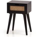 Nachttisch Nachtkommode Boxspringbett Holz Rattan 60 cm Wiener Geflecht