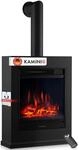 KAMINIO Elektrokamin KALLE mit Ofenrohr - Elektrischer Standkamin - Schwarz