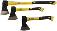 Vago-Tools Axt Beil Spaltaxt Holzaxt 600 1000 1250 g Fiberglasstiel 3 tlg Set