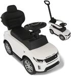 Lemodo Rutschauto Land Rover wei&szlig; mit Schiebestange, Kinderfahrzeug mit Soundlenkrad