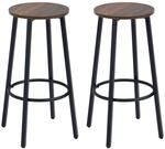 HOMCOM Barhocker, 2er-Set Barst&uuml;hle mit Fu&szlig;st&uuml;tze, Tresenhocker mit Stahlgestell
