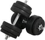 HOMCOM Kurzhantel Set 30KG Hantelset mit Hantelscheiben f&uuml;r Zuhause Schwarz