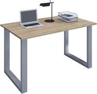 VCM Schreibtisch Lona 80x50 U-Fu&szlig;gestell Sonoma-Eiche/silber