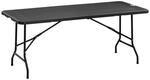 Outsunny Gartentisch Klapptisch f&uuml;r 6 Personen in Holzoptik f&uuml;r Balkon Grau