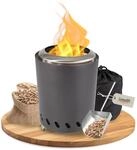 Lemodo Tischkamin anthrazit f&uuml;r Pellets, rauchfrei