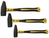 Vago-Tools Profi 3 tlg Set Schlosserhammer Fiberglas Stiel Schlosser 500g 800g...