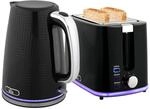 HOMCOM Wasserkocher Toaster Set Edelstahl 1,7L Wasserkocher 2 Scheiben Toaster