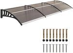 Outsunny Pultvordach Vordach f&uuml;r Haust&uuml;r 303x96x27cm mit UV Schutz f&uuml;r...