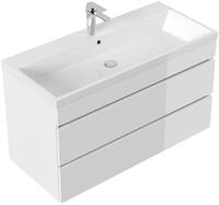Posseik Badm&ouml;bel Fellini 100 SoftClose weiss hochglanz mit grifflosen...