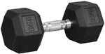 HOMCOM Gummi-Hantel Fitness Hantel Kurzhantel f&uuml;r Trainingsraum schwarz 12,5 KG