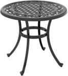 Outsunny Beistelltisch, Gartentisch, Terrassentisch mit Aluminiumrahmen, Schwarz