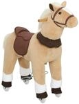 AIYAPLAY Reitpferd, Spielpferd zum Reiten mit Sattel Rollen 80 cm Stehpferd...