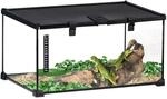 PawHut Terrarium f&uuml;r Reptilien Glasterrarium mit Thermometer Metall 50x30x25cm