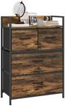 HOMCOM Kommode, Sideboard mit 4 Faltbaren Schubladen aus Stoff, Regal und Griff