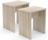 VCM 2er Set Hocker "Esal" Sonoma-Eiche