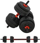 HOMCOM 2 in 1 Hanteln Set 25 kg verstellbare Kurzhantel & Langhantel