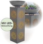 EASYMAXX LED-Dekos&auml;ule &bdquo;Mandala&ldquo; mit Pflanzschale