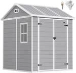 Outsunny Ger&auml;tehaus 2,91m&sup2; 181 x 181 x 220 cm Ger&auml;teschuppen mit Satteldach