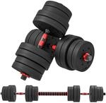 HOMCOM 2 in 1 Hanteln Set 30 kg verstellbare Kurzhantel &amp; Langhantel Fitness