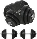 HOMCOM HOMCOM Kurzhantel-Set 40 kg, Hantelset aus Stahl 2er Set Kurzhanteln, Schwarz