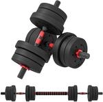 HOMCOM 2 in 1 Hanteln Set 20&nbsp;kg verstellbare Kurzhantel &amp; Langhantel...