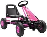AIYAPLAY Gokart, Tretauto mit Handbremse, verstellbarem Sitz, Vor- und