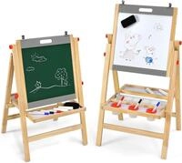 Costway COSTWAY 3 in 1 Kindertafel Klappbar Holztafel h&ouml;henverstellbar f&uuml;r...