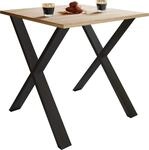 VCM Esstisch "Xona" 80x80 X-Fu&szlig;gestell Sonoma-Eiche/Schwarz