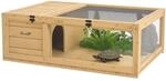 PawHut Schildkr&ouml;tenhaus aus Holz, Schildkr&ouml;tengehege mit Haupth&auml;usern,