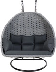 Home Deluxe 2-Sitzer H&auml;ngesessel aus Seilgeflecht Hellgrau CADEIRA