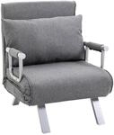HOMCOM Schlafsofa mit Armlehne 3-in-1 Schlafsessel Multifunktion leinen Polyester