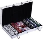 HOMCOM Pokerkoffer Pokerset Poker Set Jetons Koffer 38x20,5x6,5 cm