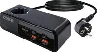 Schwaiger Steckdosenverl&auml;ngerung mit Ladeger&auml;t USB-C &amp; USB-A 83W