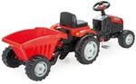 Lemodo Trettraktor rot mit Anh&auml;nger, Traktor zum draufsitzen, Kinder Traktor ab 3
