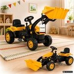 Lemodo Trettraktor mit Schaufel gelb, Kinder Traktor ab 3 Jahre, Traktor zum