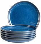 M&auml;ser Serie Cordelia, Dessertteller, 6-er Set, Keramik, Blau