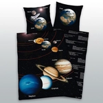 Sonnensystem Bettw&auml;sche Gr&ouml;&szlig;e 80x80 + 135x200 cm