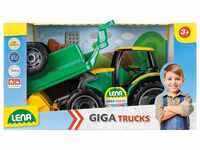 GIGA TRUCKS Traktor mit Schaufel und Anhänger, Schaukarton