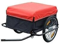 Transportanhänger Lastenanhänger Fahrrad CargoTrailer Schwarz + Rot L140 x B88 x Transportanhänger Lastenanhänger Fahrrad CargoTrailer Schwarz + Rot L140 x B88 x