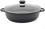 Aluguss Servierpfanne DELTA rund mit Deckel, 28 cm